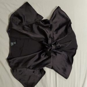 Target Wild Fable, black cropped blouse with tie/wrap in the front. Size: XS